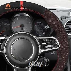 MEWANT Steering Wheel Cover for Porsche 911 991 718 Boxster 718 Cayman Alcantara