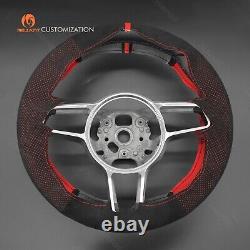 MEWANT Steering Wheel Cover for Porsche 911 991 718 Boxster 718 Cayman Alcantara