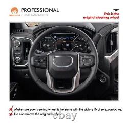 MEWANT Stitch Black Alcantara Steering Wheel Cover for GMC Sierra 1500 2019-2022