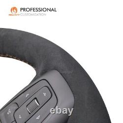 MEWANT Stitch Black Alcantara Steering Wheel Cover for GMC Sierra 1500 2019-2022