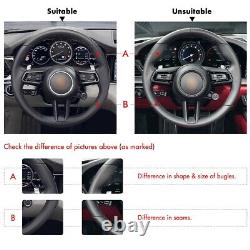 MEWANT Stitch Black Alcantara Steering Wheel Cover for Porsche 911 (992) Macan