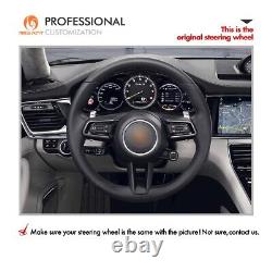 MEWANT Stitch Black Alcantara Steering Wheel Cover for Porsche 911 (992) Macan
