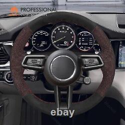 MEWANT Stitch Black Alcantara Steering Wheel Cover for Porsche 911 (992) Macan