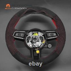 MEWANT Stitch Black Alcantara Steering Wheel Cover for Porsche 911 (992) Macan