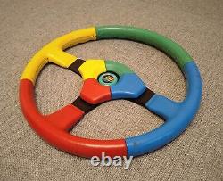 MOMO Benetton F1 Formula 3 Spoke Sport Leather Steering Wheel Rare Harlequin D35