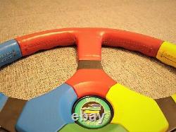 MOMO Benetton F1 Formula 3 Spoke Sport Leather Steering Wheel Rare Harlequin D35