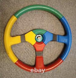 MOMO Benetton F1 Formula 3 Spoke Sport Leather Steering Wheel Rare Harlequin D35