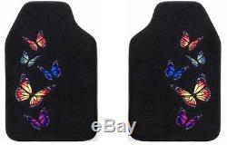 MONARCH BUTTERFLY SEAT COVERS FLOOR MATS STEERING WHEEL COVER 5-PC SET ALL NEW