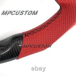 MPCUSTOM Acura RDX 2019 + Real Black Carbon Fiber steering wheel red leather