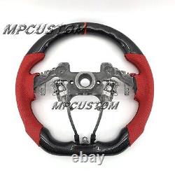 MPCUSTOM Acura RDX 2019 + Real Black Carbon Fiber steering wheel red leather