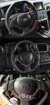Matte Dry Carbon Fiber Steering Wheel Center Trim Cover For 09-16 Nissan Gtr R35