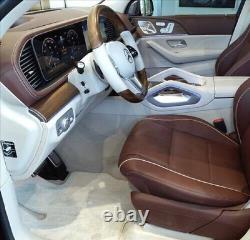 Maybach OEM W167 GLS GLE Class Open-Grained Walnut Wood & Leather Steering Wheel