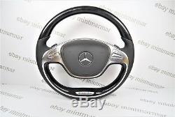 Mercedes Benz Amg S Class W222 S550 Black Wood Leather Steering Wheel