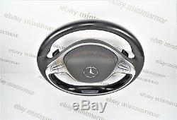 Mercedes Benz Amg S Class W222 S550 Black Wood Leather Steering Wheel