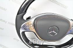 Mercedes Benz Amg S Class W222 S550 Black Wood Leather Steering Wheel