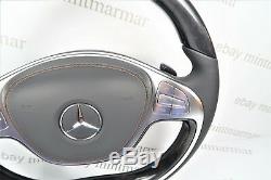 Mercedes Benz Amg S Class W222 S550 Black Wood Leather Steering Wheel