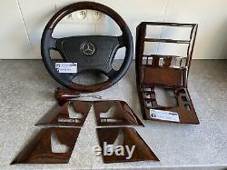 Mercedes R129 SL500 SL320 500SL WOOD steering Wheel Center Console BURL WALNUT