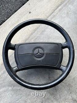 Mercedes W124 W201 W126 Slr129 Black Leather Steering Wheel 1986-1995 4602403904