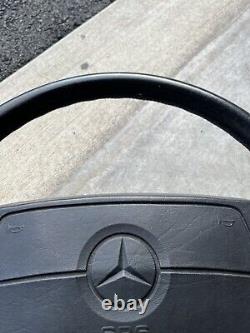 Mercedes W124 W201 W126 Slr129 Black Leather Steering Wheel 1986-1995 4602403904