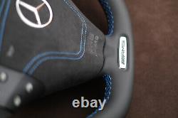 Mercedes W203 C Class Custom steering wheel flat bottom thick AMG Euro Sports