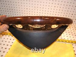 Mercedes W215 CL500 00-6 Leather Burl WOOD charcoal Steering 1 Wheel, NO cover