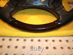 Mercedes W220, W215 00-6 Leather Burl WOOD Charcoal Steering 1 Wheel, NO bag cover