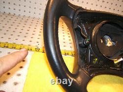 Mercedes W220, W215 00-6 Leather Burl WOOD Charcoal Steering 1 Wheel, NO bag cover