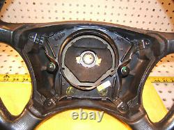 Mercedes W220, W215 00-6 Leather Burl WOOD Charcoal Steering 1 Wheel, NO bag cover