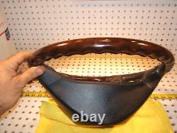 Mercedes W220, W215 00-6 Leather Burl WOOD Charcoal Steering 1 Wheel, NO bag cover