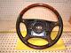 Mercedes W220, W215 00-6 leather Burl WOOD charcoal Steering 1 Wheel, NO bag cover