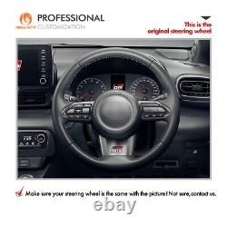 Mesh Black Alcantara Car Steering Wheel Cover for Toyota Yaris GR 2020-2022