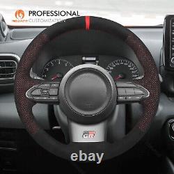 Mesh Black Alcantara Car Steering Wheel Cover for Toyota Yaris GR 2020-2022