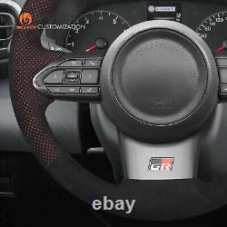 Mesh Black Alcantara Car Steering Wheel Cover for Toyota Yaris GR 2020-2022