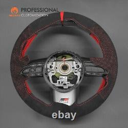 Mesh Black Alcantara Car Steering Wheel Cover for Toyota Yaris GR 2020-2022