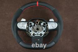 Mini Cooper custom steering wheel R56 R57 R58 07-14 flat bottom Alcantara thick