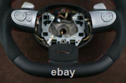 Mini Cooper custom steering wheel R56 R57 R58 07-14 flat bottom Alcantara thick
