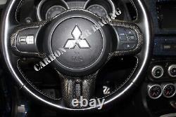 Mitsubishi Lancer Evolution / Evo X Steering Wheel Cover 100% Carbon Fiber Plain