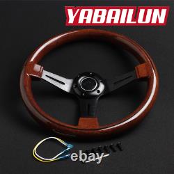 Modified racing universal 14 inch 350mm aluminum alloy wood grain steering wheel