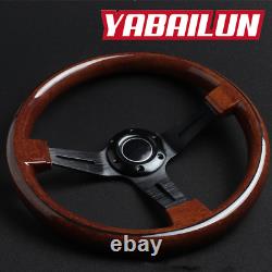 Modified racing universal 14 inch 350mm aluminum alloy wood grain steering wheel