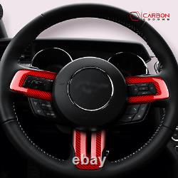 Mustang 2015-2023 Carbon Fiber Steering Wheel Chrome Delete Cover