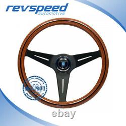 NARDI Italy Steering Wheel Deep Corn Wood Black Spokes 350mm