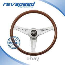 NARDI ND Italy Classic Wood Steering Wheel Polished Spokes 390mm