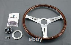 NARDI ND Italy Classic Wood Steering Wheel Polished Spokes 390mm