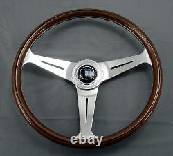 NARDI ND Italy Classic Wood Steering Wheel Polished Spokes 390mm