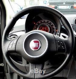 New Fiat 500 Steering Wheel Cover Black Leather Perforated Specific New
