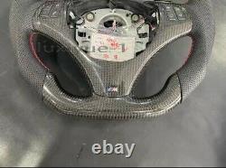 NEW Real Carbon Fiber LED smart Steering Wheel For BMW E90 E92 E91 E93 E82 05-13