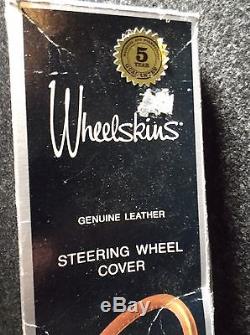 NEW VINTAGE 1983 Wheelskins Black Leather Steering Wheel Cover by Cal Custom