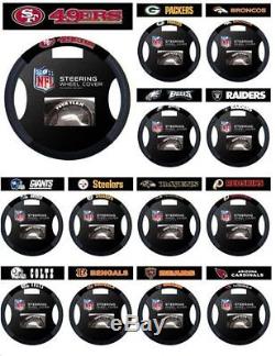 NFL FOOTBALL TEAM LOGO SUEDE MESH CAR AUTO STEERING WHEEL COVER-PICK YOUR TEAM