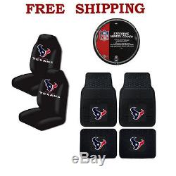 NFL Houston Texans Car Truck Steering Wheel Cover Floor Mats & Seat Covers