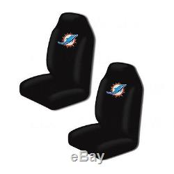 NFL Miami Dolphins Car Truck Seat Covers Floor Mats Steering Wheel Cover